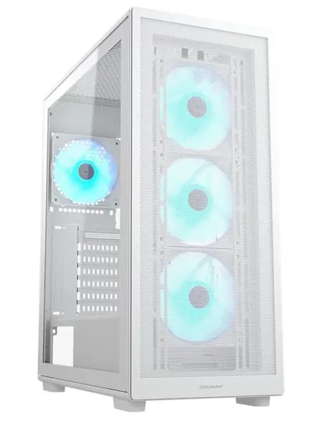 Компьютерный корпус Cougar MX220 RGB белый, ATX / Micro-ATX / Mini-ITX, USB Type-C, поддержка видеокарт до 340 мм, без блока питания