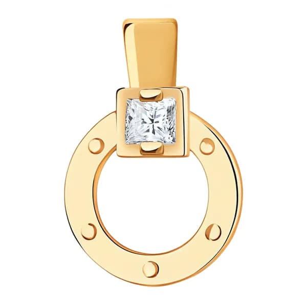 Золотая подвеска DIAMANT-ONLINE с фианитом 585 пробы