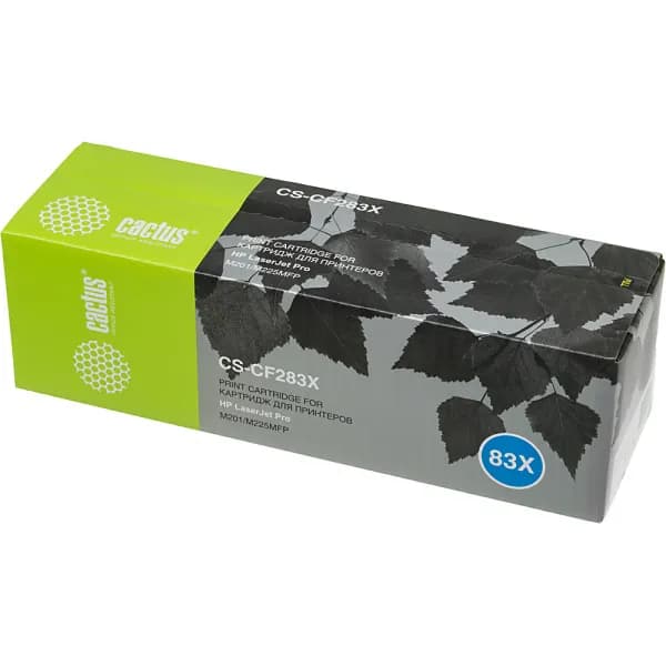 Картридж Cactus CS-CF283X CF283X черный, для HP LJ Pro M225dn/M201/M202, ресурс до 2200 страниц