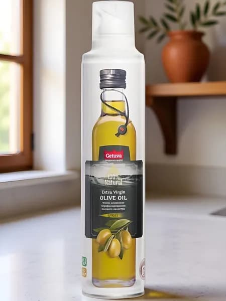 Масло спрей GETUVA оливковое, нерафинированное высшего качества Extra Virgin Olive oil в аэрозольном баллоне 250 мл.
