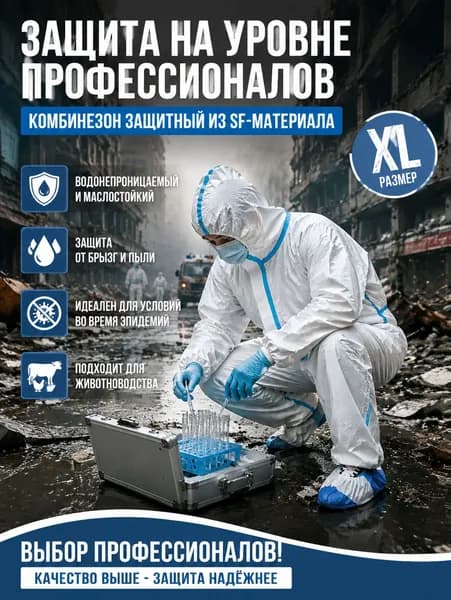 Одноразовый комбинезон защитный,костюм химзащитный для маляра,для пинбола, 55 гр, спецодежда,2XL