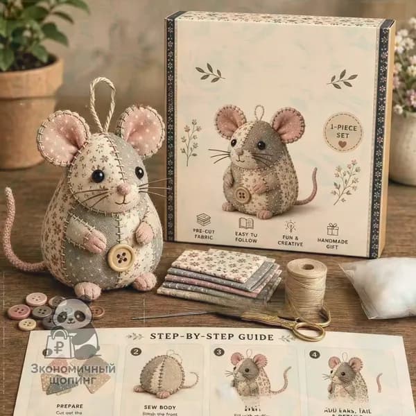 Мягкая игрушка мышь DIY набор для шитья