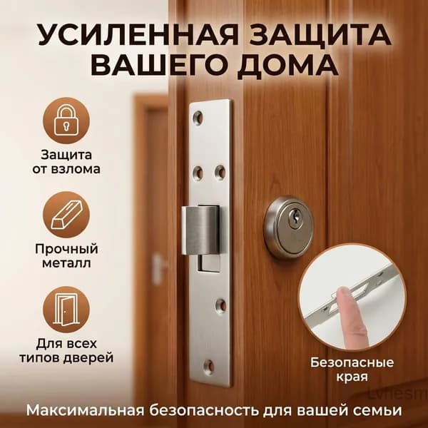 Усиливающая пластина для тяжелых дверных замков, металлическая, противоугонная