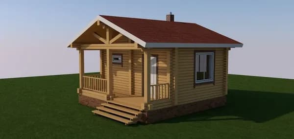 Проект бани из проф бруса БЯ-1, 5,5 х 5,5 м, 25 м2