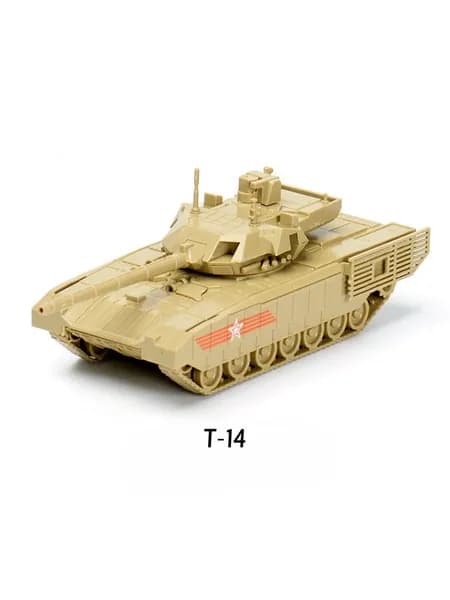4Д Сборная военная модель основного боевого танка Т14 Армата и Т90МС Тагил 1/72, быстрая сборка без клея