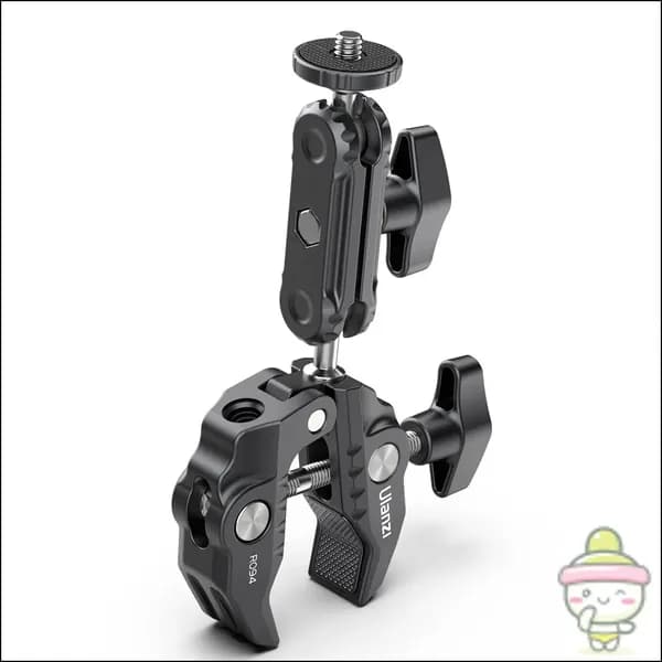 Ulanzi R094 Многофункциональное шаровое крепление Super Clamp с двойной вращающейся на 360 шаровой головкой из алюминиевого сплава с винтом диаметром 1/4 дюйма, резьбой 3/8 дюйма и нагрузкой 1,5 кг