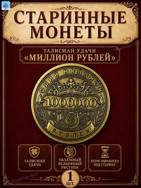 Памятная монета России номиналом 1 миллион рублей.(Бронзовый миллион рублей с Shell и мешок Opp_ob_uopk)