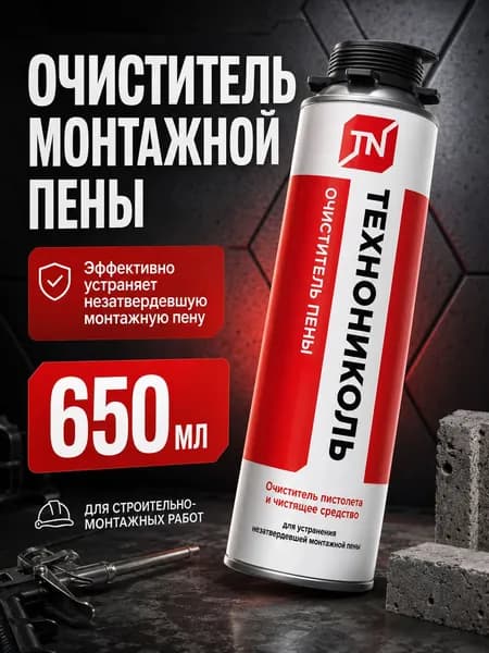 Очиститель монтажной пены для пистолета ТЕХНОНИКОЛЬ PROFESSIONAL 650 мл