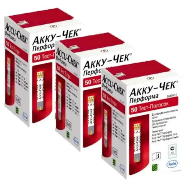 3 упаковки Тест-полоски "Акку-Чек Перформа" №150 (Accu-Chek Performa Strips №150