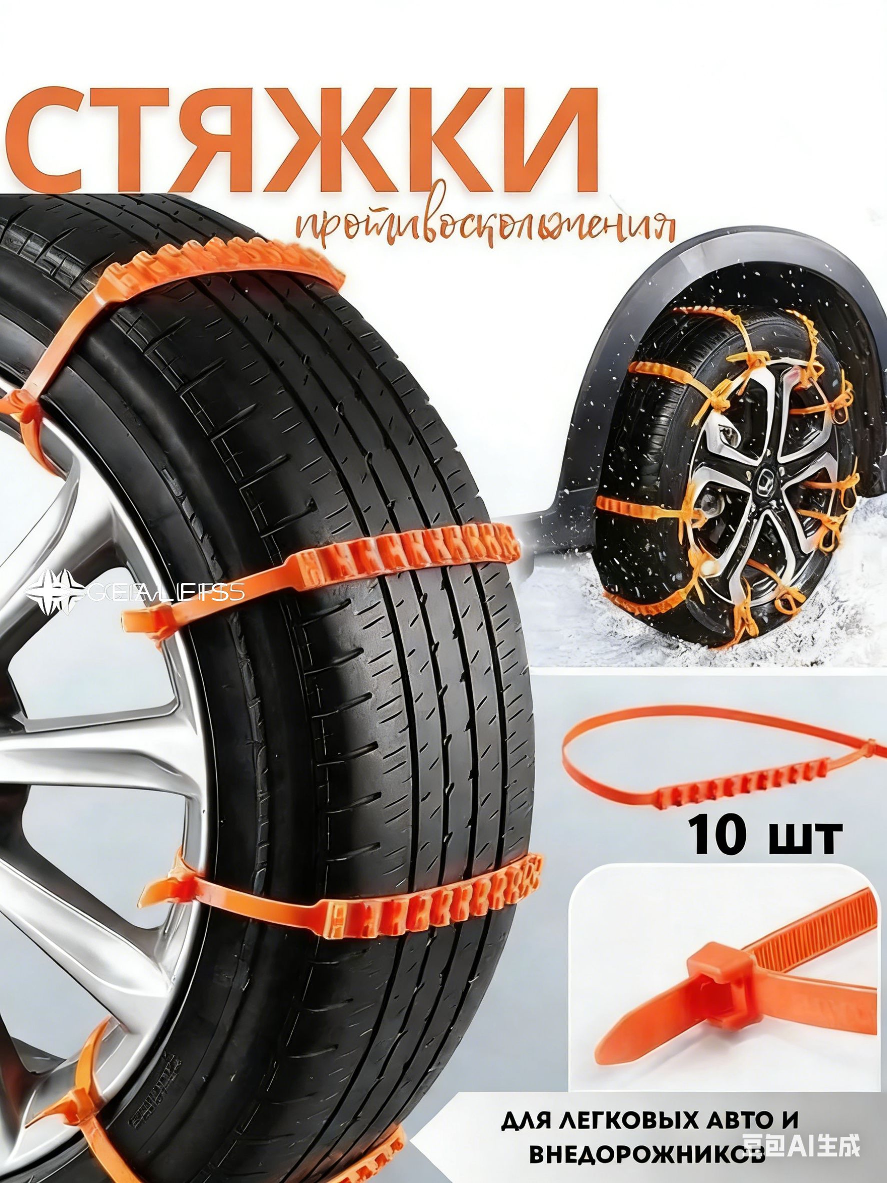 Лента антипробуксовочная, длина 92 см, 10 шт.