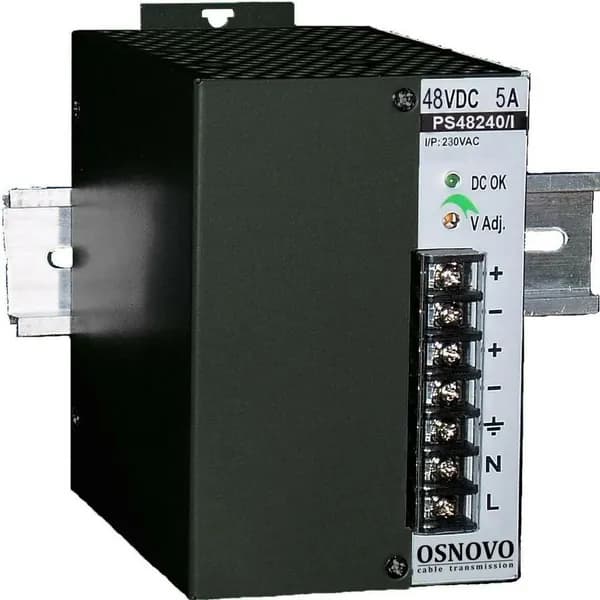 Блок питания Osnovo PS-48240/I DC48V, 5A (240W), встроенный вентилятор, монтаж на DIN-рейку или стену