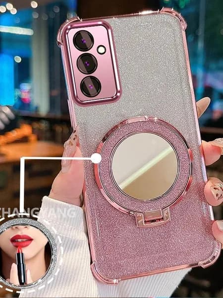 Чехол силиконовый мягкий для Samsung Galaxy A55 5G защита камеры С кронштейном