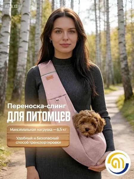 Дорожная сумка-мессенджер для домашних животных, розовая, 1 шт