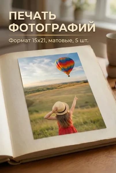 Печать фотографий 15х21, матовые, 5 шт.