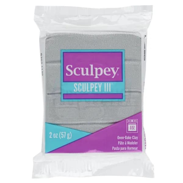 Полимерная глина Sculpey III 1130 цвет серебряный 57 гр.