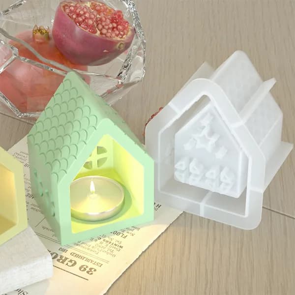 Силиконовая форма для DIY-изделий в виде домика-звезда для свечей и ароматических композиций