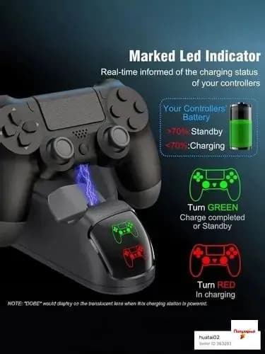 Док-станция для зарядки 2 геймпадов PS4 (Pro/Slim) беспроводное зарядное устройство для контроллеров DualShock 4