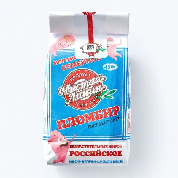Пломбир Семейное 450 г, Чистая Линия