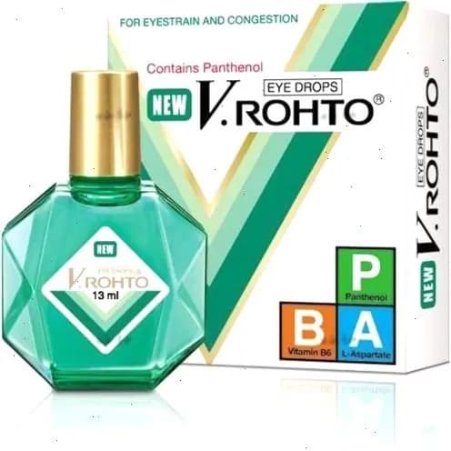 Увлажняющие, витаминизированные капли V.ROHTO THUOC NHO MAT , EYE DROPS, Contains Panthenol, for eyestrain and congestion, 13мл, Вьетнам