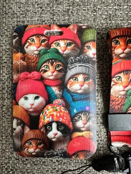 Бейдж для пропуска Котики в шапке