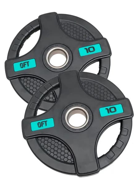 Обрезиненные блины для штанги 50 мм 2 шт диски с хватами 10 кг Original FitTools