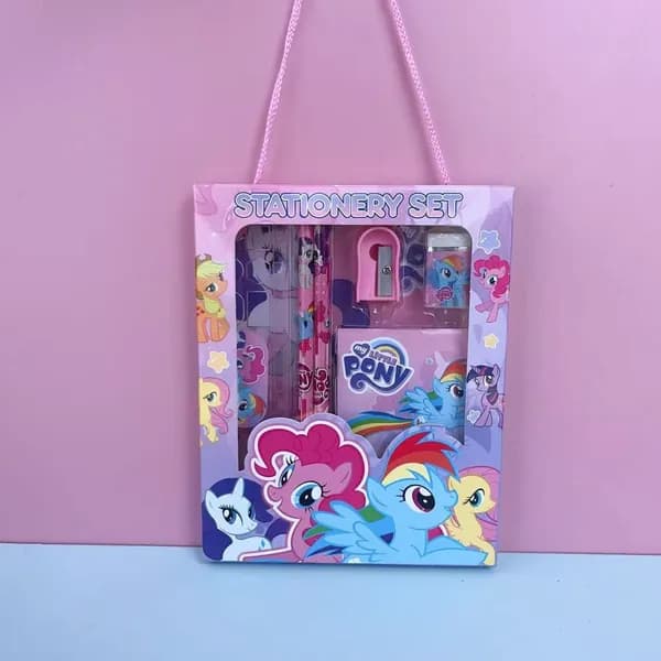 Подарочный набор канцелярских товаров Sanrio 6 в 1, школьный набор для девочек с аниме персонажами