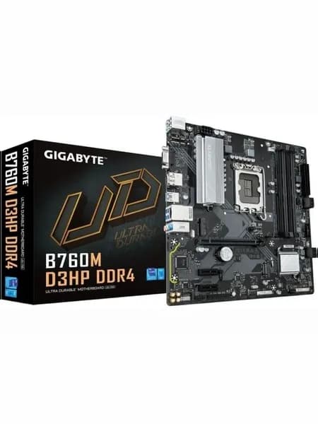 Материнская плата Gigabyte B760M D3HP DDR4 черный, microATX, LGA 1700, Intel B760, 4 слота DDR4