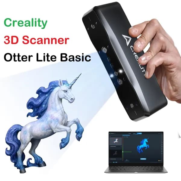 Сканер 3D Creality Otter Lite Basic с точностью до 0,05 мм позволяет проводить полное цветное сканирование небольших и средних объектов.