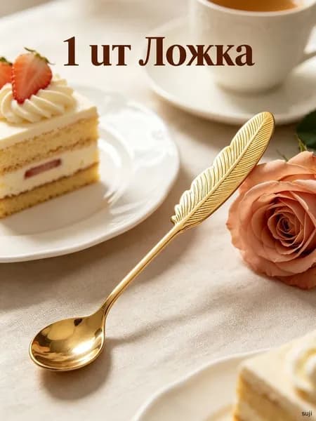 Ложка десертная золотой
