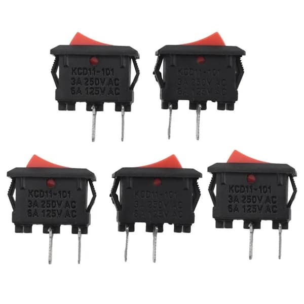 Z45 шт. Вкл-выкл KCD11 2Pin 2P черный красный лодка автомобильный кулисный переключатель 3A 250 В 6A 125 кнопка переменного тока KCD1-11 10X15 KCD117