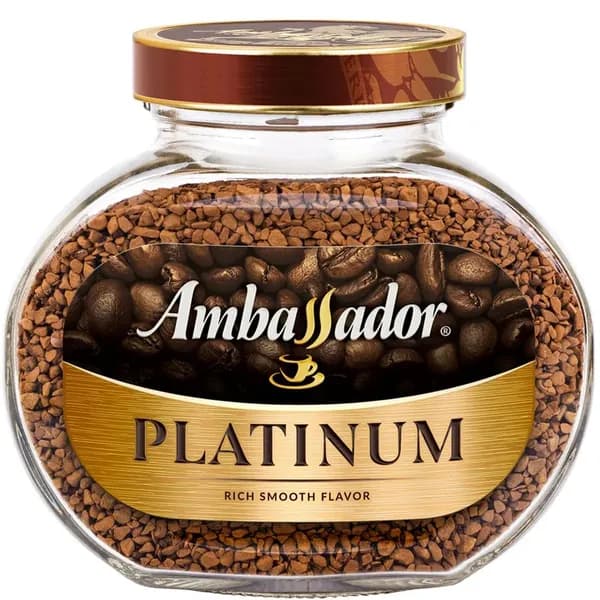 Кофе растворимый сублимированный Ambassador PLATINUM, 95г стекло