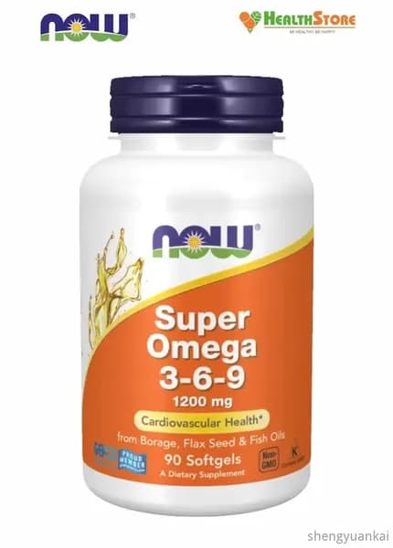 NOW Super Omega 3-6-9 Fish Oil 90 софтгелевых капсул, Нау Супер Омега 3-6-9 1200 мг