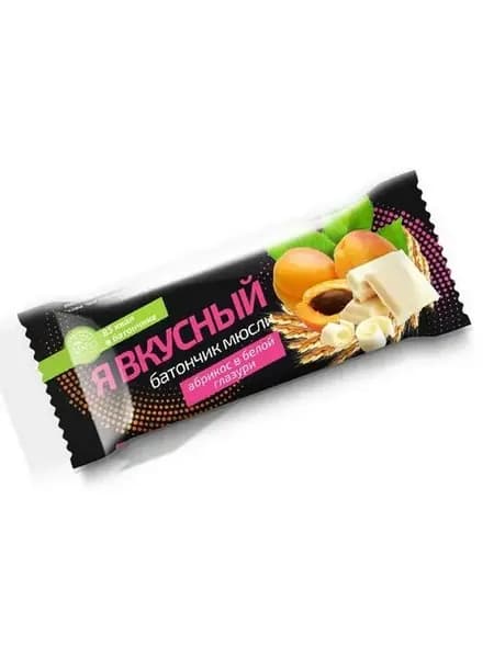 Батончик мюсли Я Вкусный абрикос в белой глазури, 25г