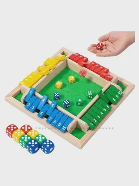Настольная игра "Закрой коробку" (Shut The Box) для развития математики у детей 4-7 лет