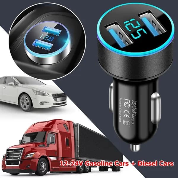 Автомобильное зарядное устройство Dual USB Сверхбыстрая зарядка