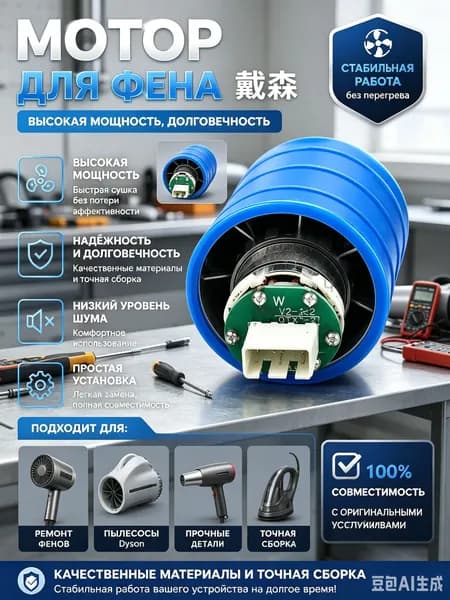Подходит для бесщеточного двигателя фена Dyson