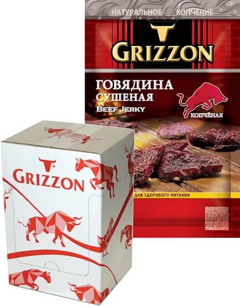 Говядина сушеная Копченая, 36г х 10шт GRIZZON