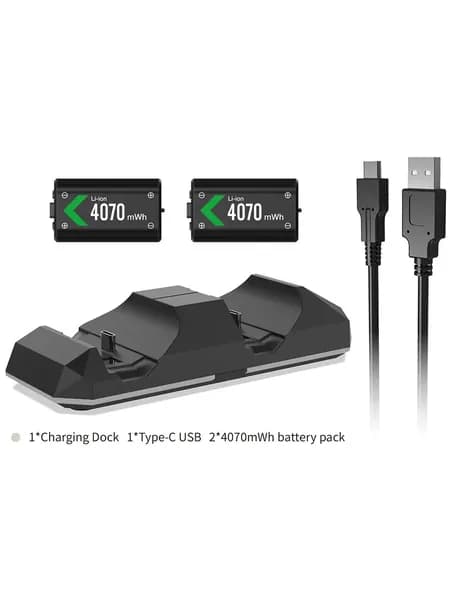 Подставка с быстрой зарядкой DOBE для Xbox series S / X / One / Elite 2 + 2 аккумулятора 4070 mWh,