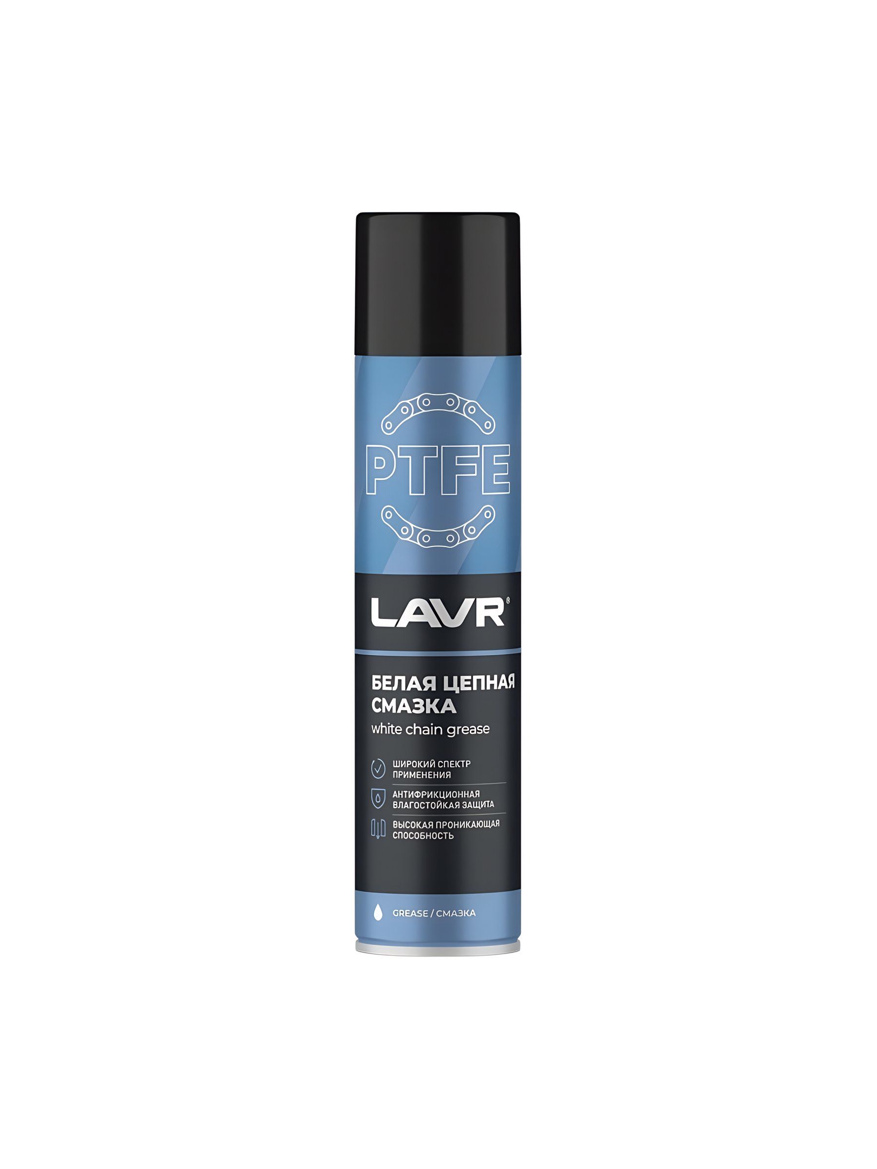 Lavr, Смазка цепная, с PTFE, белая, 400 мл, аэрозоль