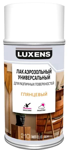 Лак аэрозольный алкидный Luxens глянцевый бесцветный 210 мл