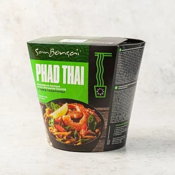Макаронные изделия SanBonsai Phad Thai Лапша рисовая в устричном соусе с пюре тамаринда 123 г