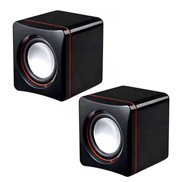 GJX USB колонки для ноутбука, компактные, черные, с проводным подключением.