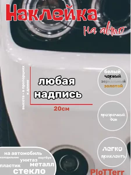 наклейка на авто на заказ (до 20см.)