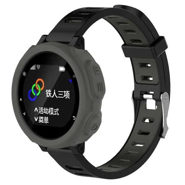 Силиконовый чехол для часов Garmin Forerunner 235 и 735XT серого цвета