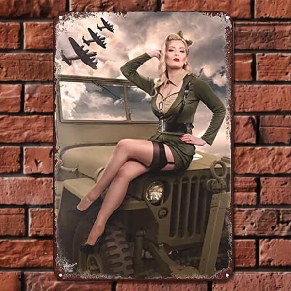 Винтажная металлическая пластина в стиле милитари, прямоугольная железная картина, настенный декор 20x30 см