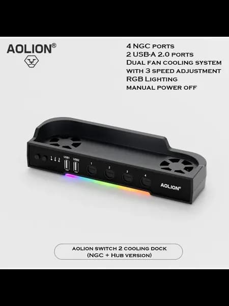 Док-станция Aolion для Switch 2 с охлаждением With HUB NGC
