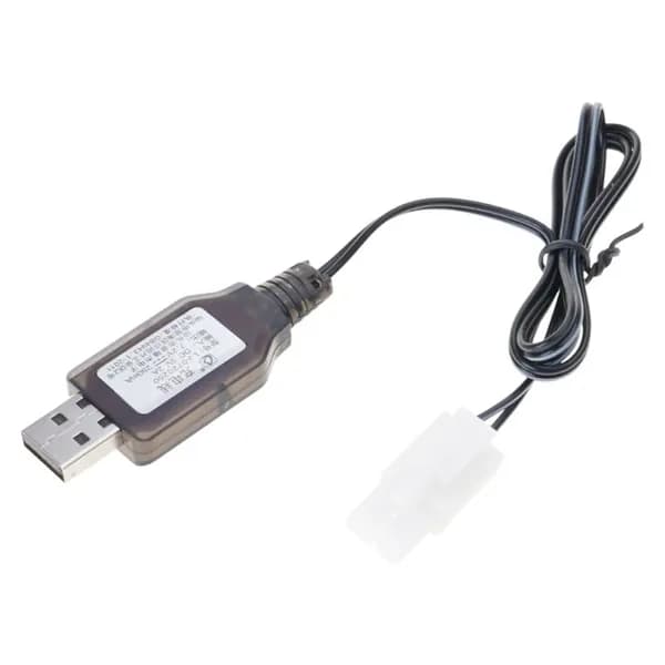 (1 шт) Зарядный кабель USB для аккумулятора 7.2В (разъем L6.2 большой Tamiya)