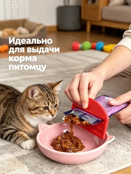 Скребок для выдавливания влажного корма PET_FOOD_SCRAPER, розовый, акрил