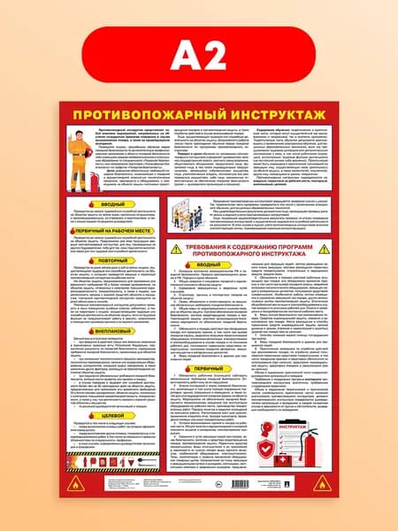 Противопожарный инструктаж. Наглядно-оформительский плакат. Формат А2.