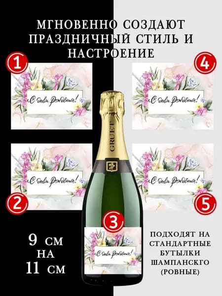 Наклейки на бутылки шампанского